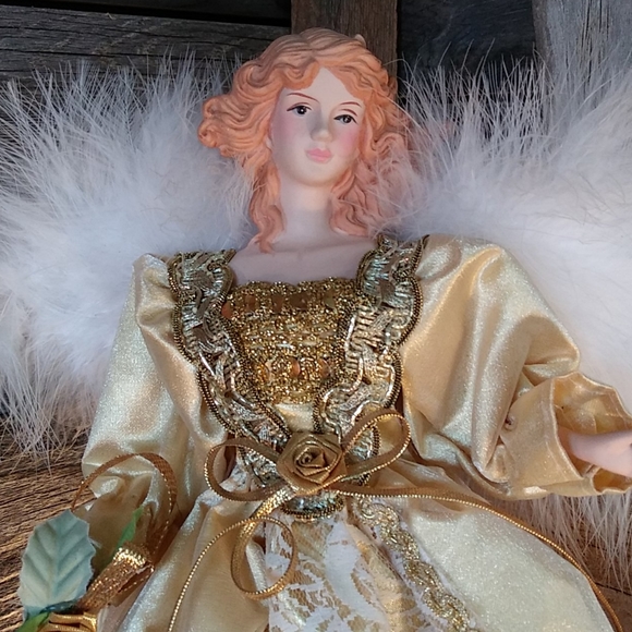 Christmas Tree Topper, Angel, porcelain